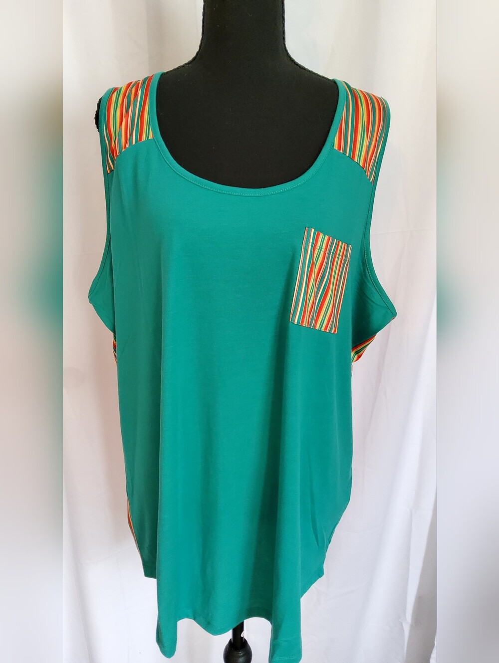 Sunshine & Rodeos Sleeveless Turquoise Tank XL Extra Large Oversized NWT